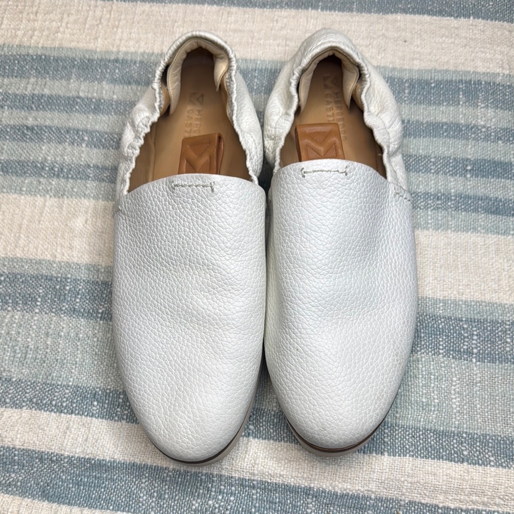 MERCEDES CASTILLO White Minimalist Slip-On Loafers